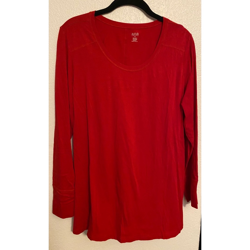 Red long sleeve athletic shirt